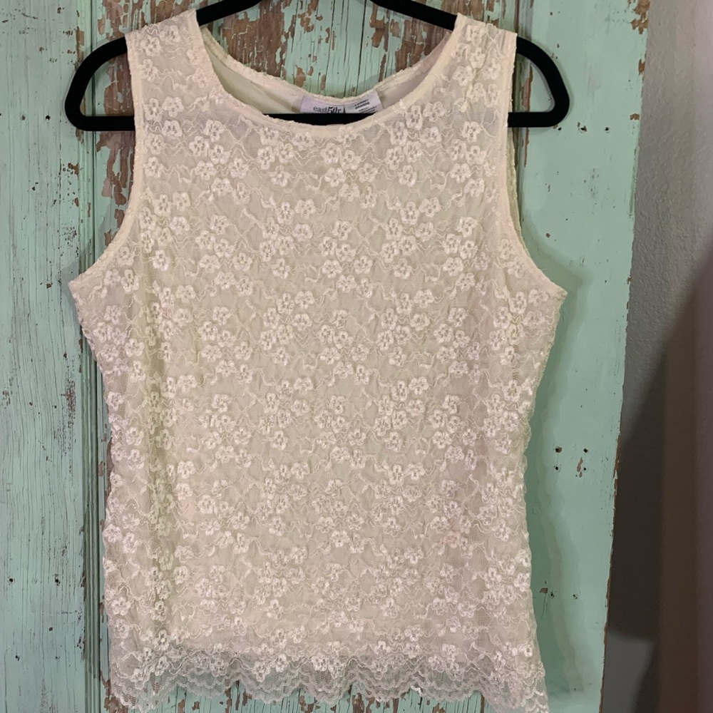 Women’s East 5th cream floral lace tank top